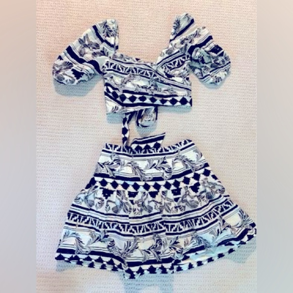 Matching Set Skirt & Crop Top Bohemian Summer Beach Outfit
